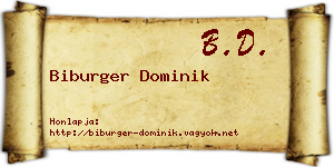 Biburger Dominik névjegykártya